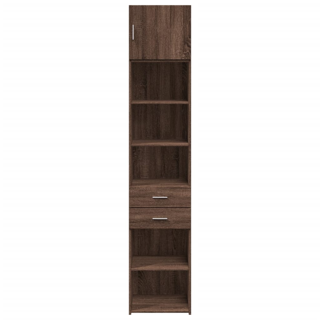 Armoire de rangement mince chêne marron 45x42,5x225 cm