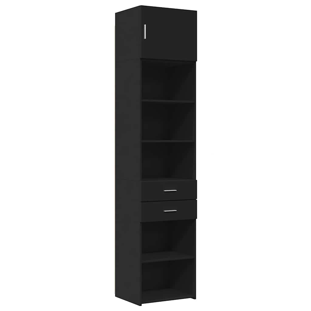 Armoire de rangement mince noir 50x42,5x225cm bois d'ingénierie