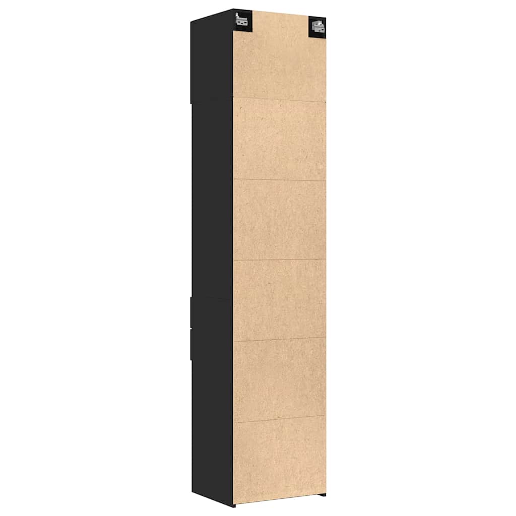 Armoire de rangement mince noir 50x42,5x225cm bois d'ingénierie