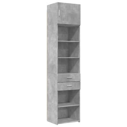 Armoire de rangement mince gris béton 50x42,5x225 cm