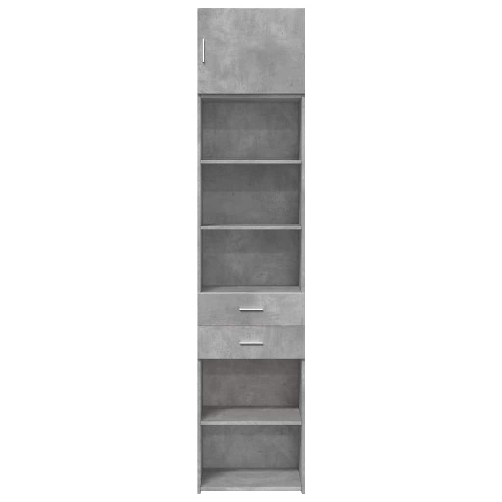 Armoire de rangement mince gris béton 50x42,5x225 cm