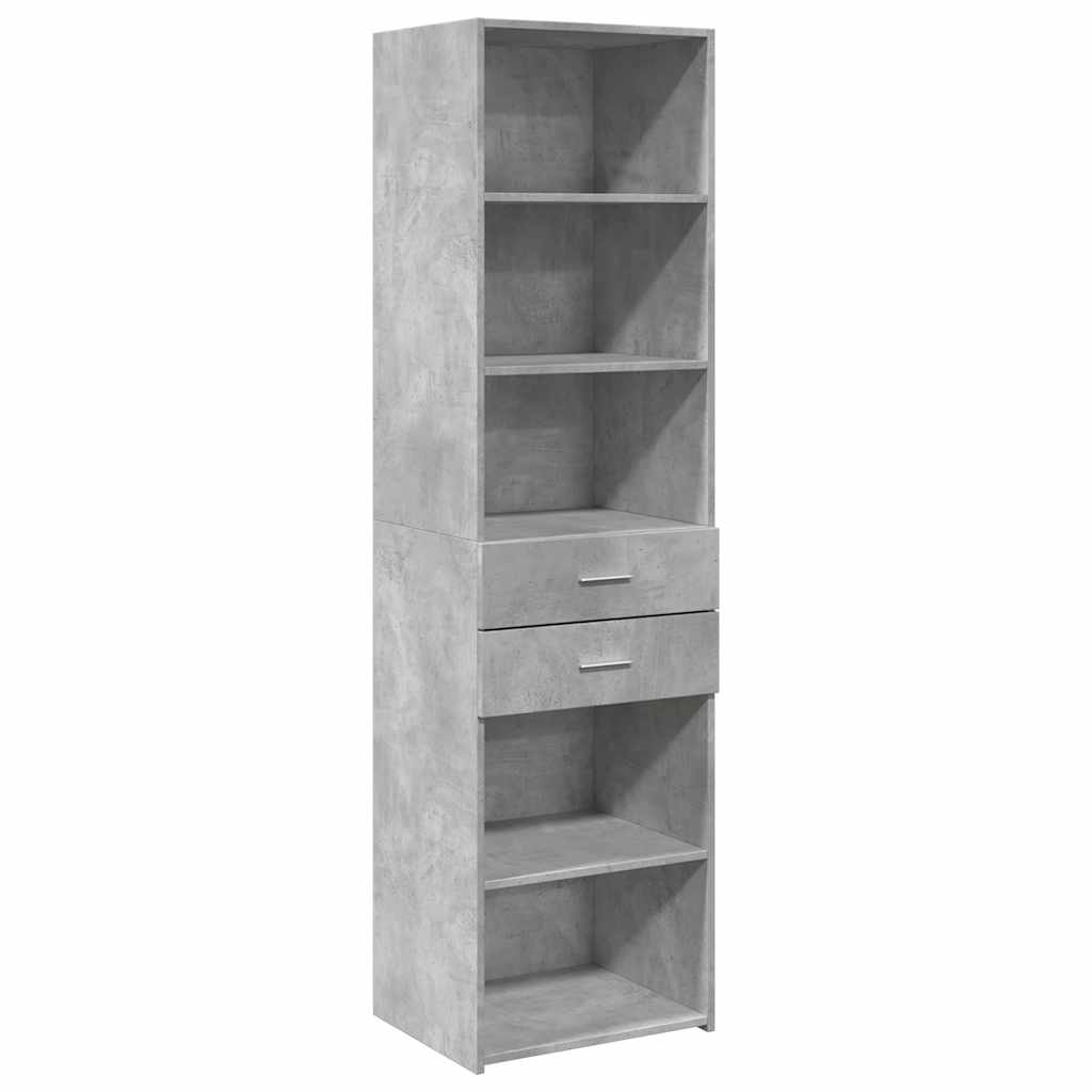 Armoire de rangement mince gris béton 50x42,5x225 cm