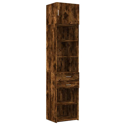 Armoire de rangement mince chêne fumé 50x42,5x225 cm