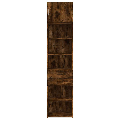 Armoire de rangement mince chêne fumé 50x42,5x225 cm