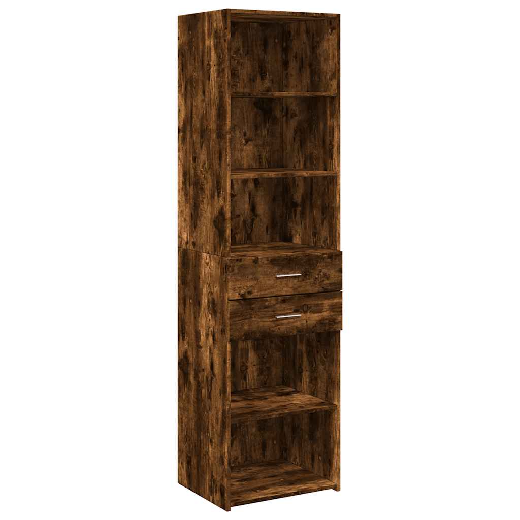 Armoire de rangement mince chêne fumé 50x42,5x225 cm