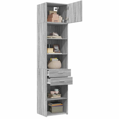 Armoire de rangement mince sonoma gris 50x42,5x225 cm