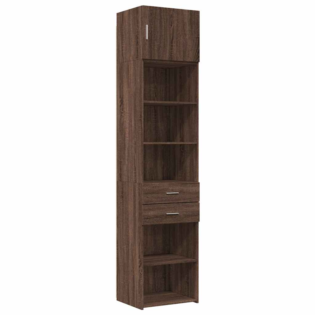 Armoire de rangement mince chêne marron 50x42,5x225 cm