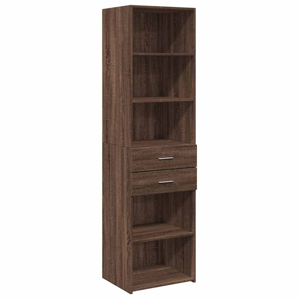 Armoire de rangement mince chêne marron 50x42,5x225 cm