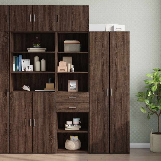 Armoire de rangement mince chêne marron 50x42,5x225 cm