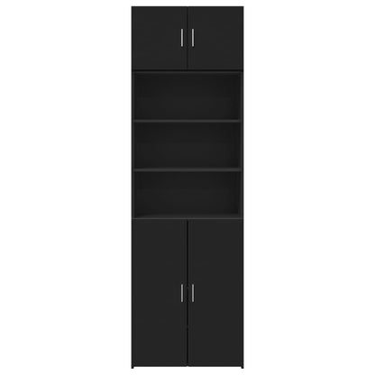 Armoire de rangement noir 70x42,5x225 cm bois d'ingénierie