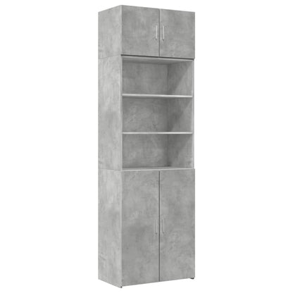 Armoire de rangement gris béton 70x42,5x225cm bois d'ingénierie