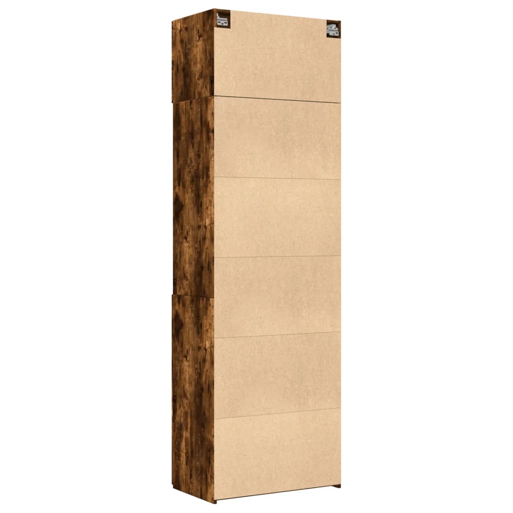 Armoire de rangement chêne fumé 70x42,5x225cm bois d'ingénierie