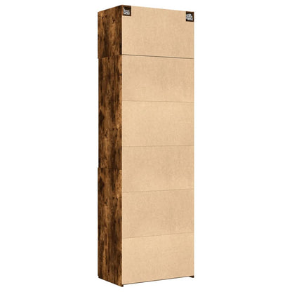 Armoire de rangement chêne fumé 70x42,5x225cm bois d'ingénierie