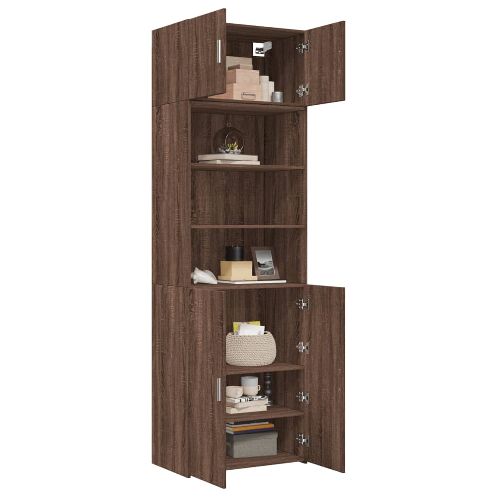 Armoire de rangement chêne brun 70x42,5x225cm bois d'ingénierie