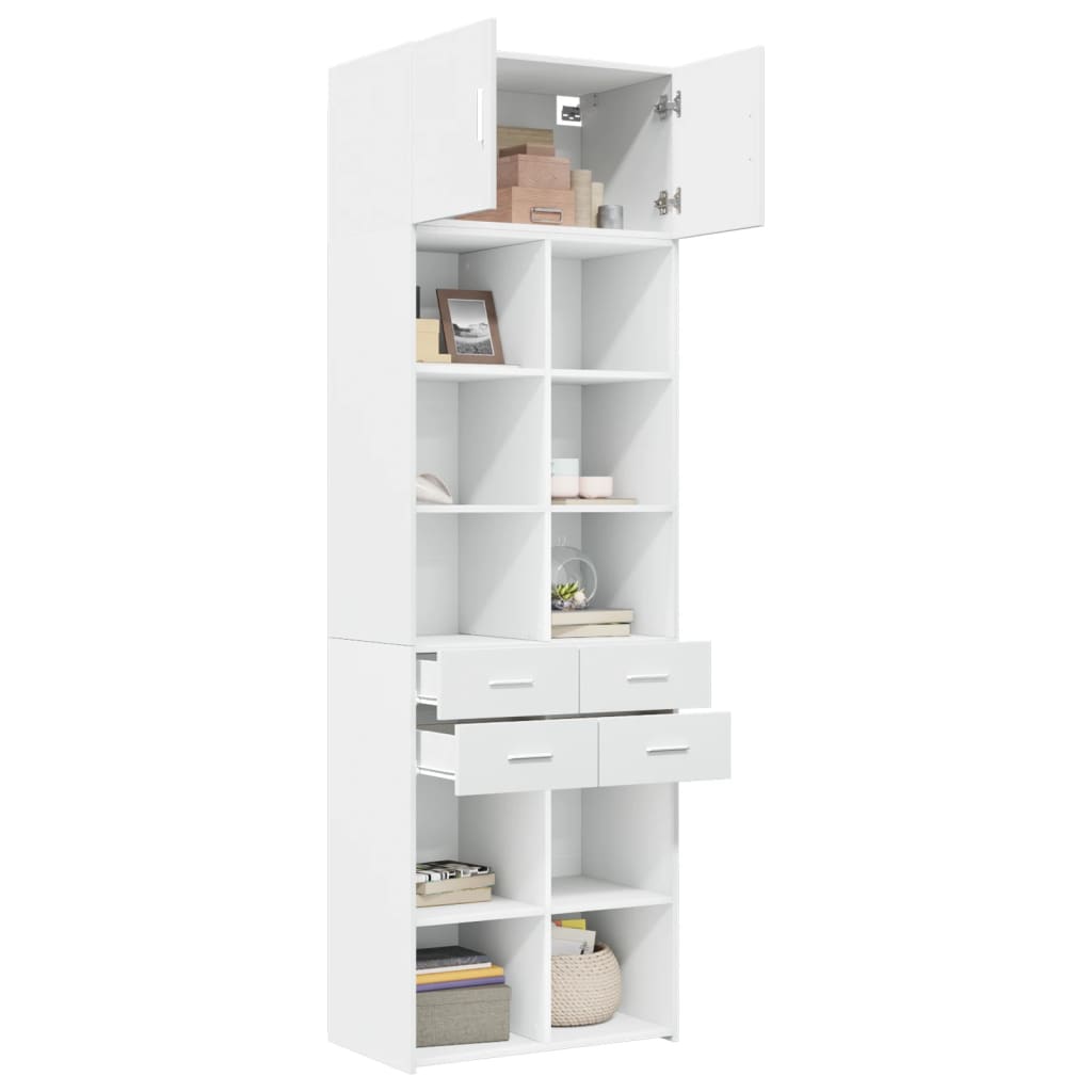 Armoire de rangement blanc 70x42,5x225 cm bois d'ingénierie