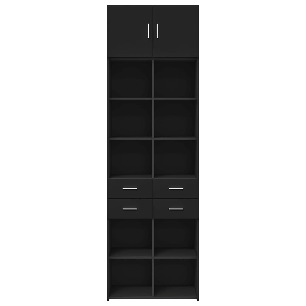 Armoire de rangement noir 70x42,5x225 cm bois d'ingénierie