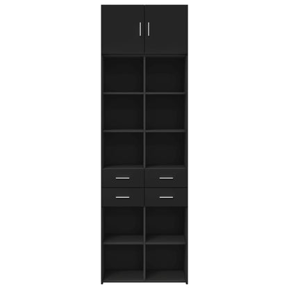 Armoire de rangement noir 70x42,5x225 cm bois d'ingénierie