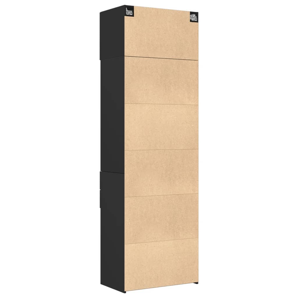 Armoire de rangement noir 70x42,5x225 cm bois d'ingénierie