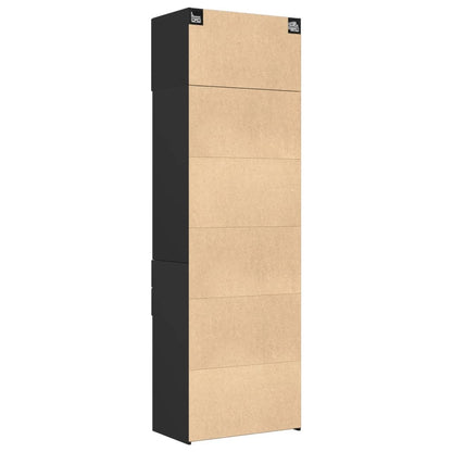 Armoire de rangement noir 70x42,5x225 cm bois d'ingénierie