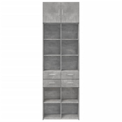 Armoire de rangement gris béton 70x42,5x225cm bois d'ingénierie