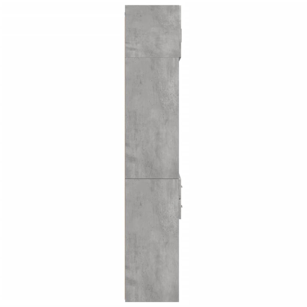 Armoire de rangement gris béton 70x42,5x225cm bois d'ingénierie