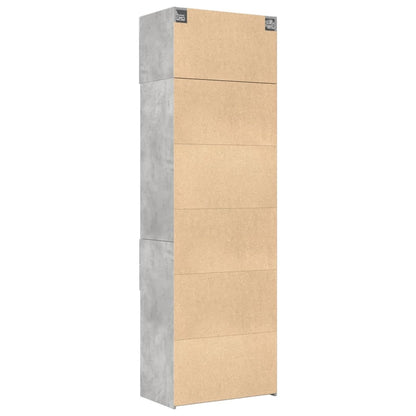 Armoire de rangement gris béton 70x42,5x225cm bois d'ingénierie