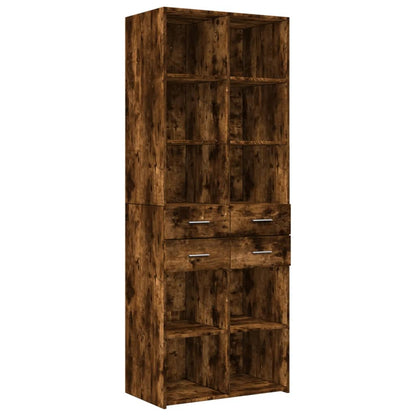 Armoire de rangement chêne fumé 70x42,5x225cm bois d'ingénierie