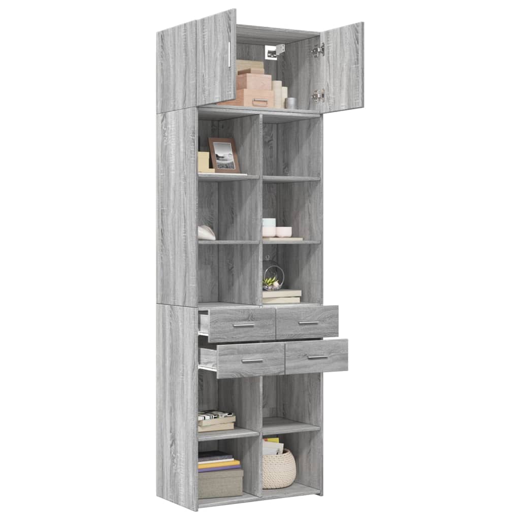 Armoire de rangement sonoma gris 70x42,5x225 cm