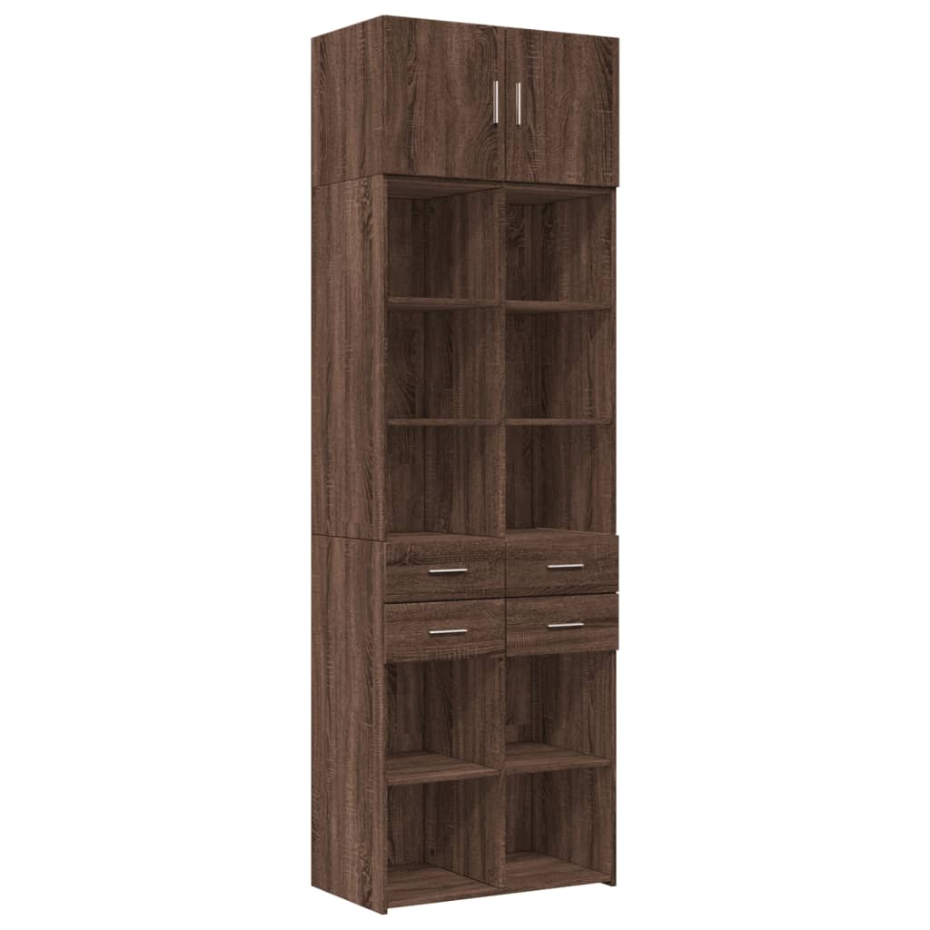 Armoire de rangement chêne brun 70x42,5x225cm bois d'ingénierie