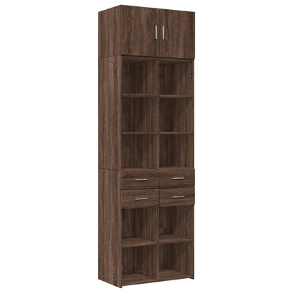 Armoire de rangement chêne brun 70x42,5x225cm bois d'ingénierie