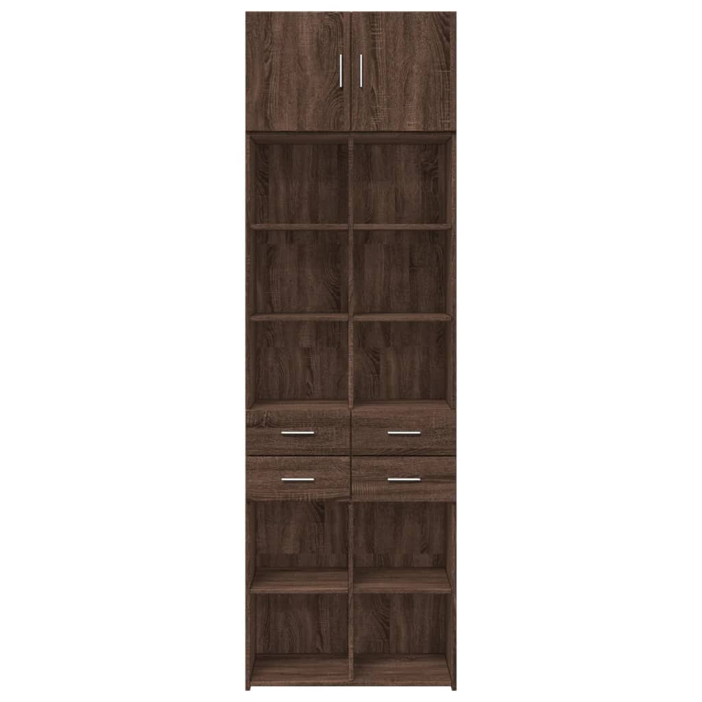 Armoire de rangement chêne brun 70x42,5x225cm bois d'ingénierie