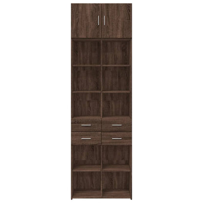 Armoire de rangement chêne brun 70x42,5x225cm bois d'ingénierie