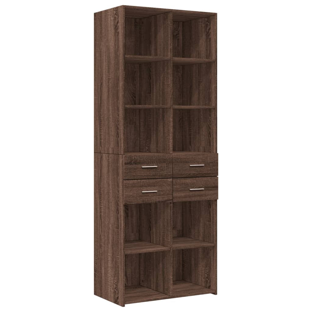 Armoire de rangement chêne brun 70x42,5x225cm bois d'ingénierie