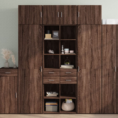 Armoire de rangement chêne brun 70x42,5x225cm bois d'ingénierie