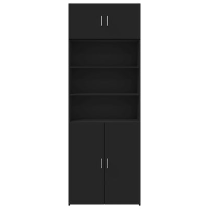 Armoire de rangement noir 80x42,5x225 cm bois d'ingénierie