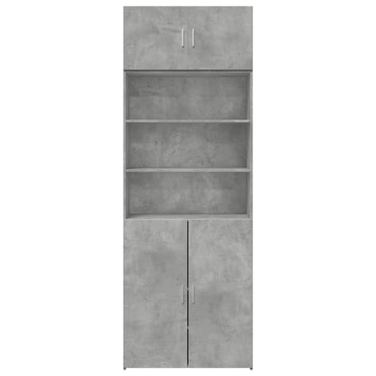 Armoire de rangement gris béton 80x42,5x225cm bois d'ingénierie