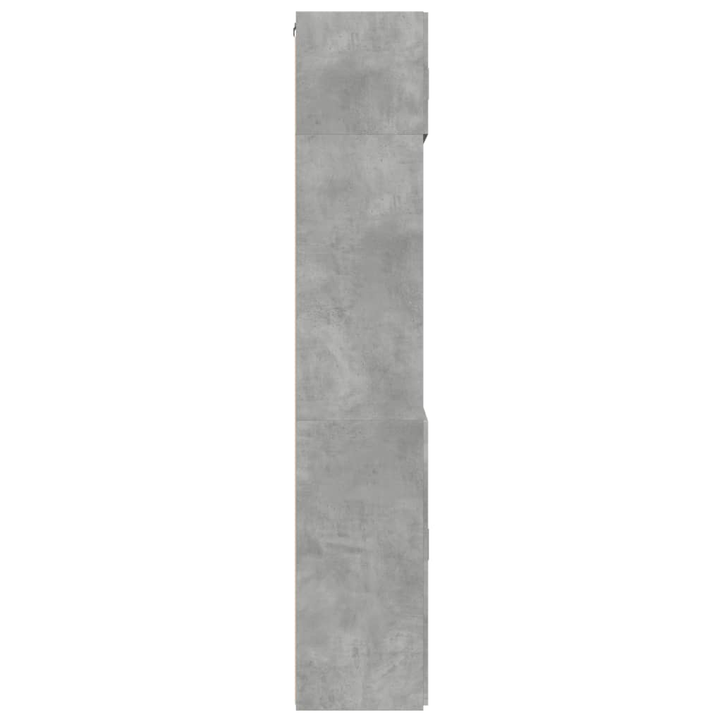 Armoire de rangement gris béton 80x42,5x225cm bois d'ingénierie