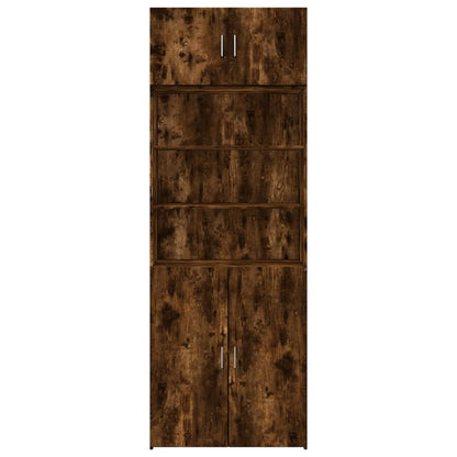 Armoire de rangement chêne fumé 80x42,5x225cm bois d'ingénierie