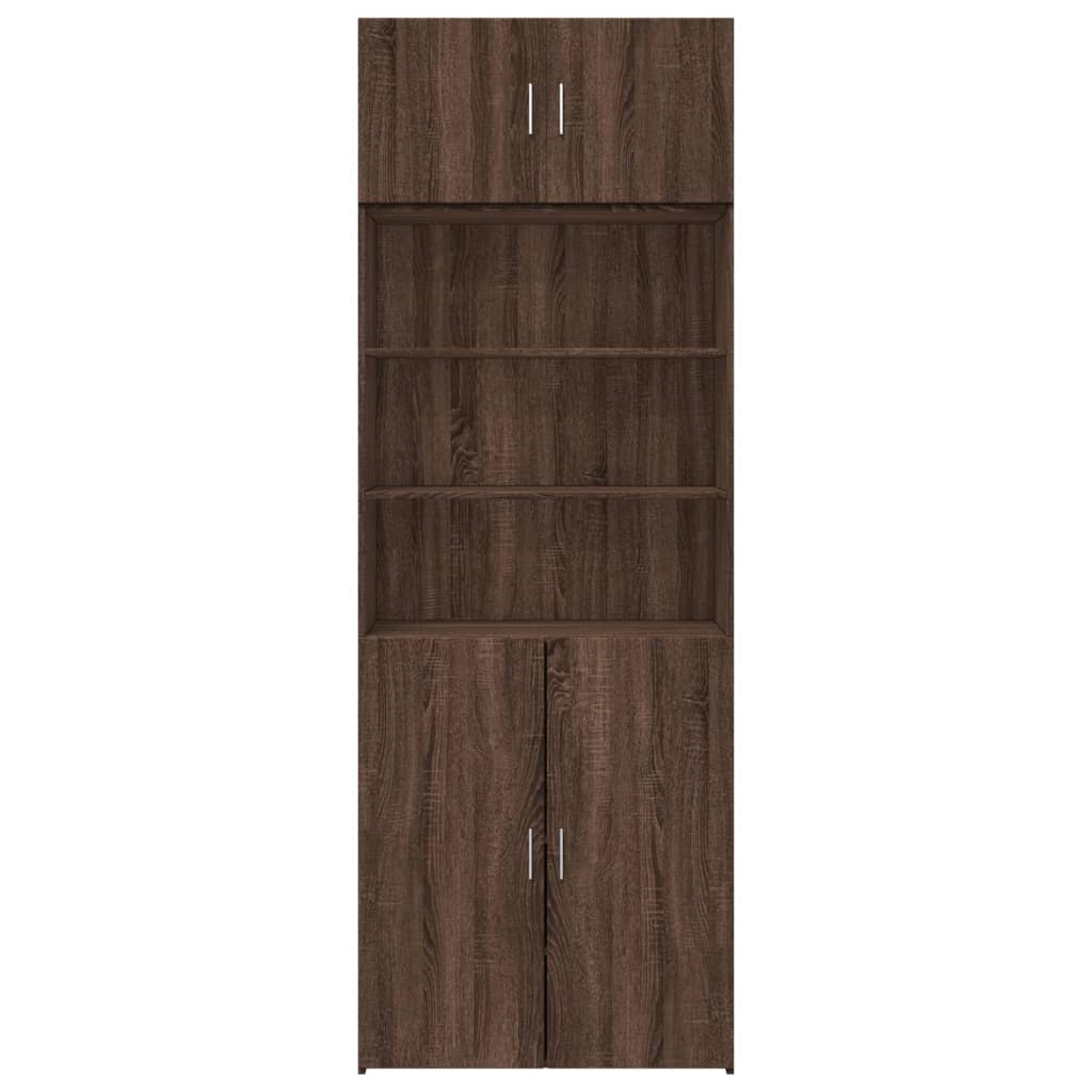 Armoire de rangement chêne brun 80x42,5x225cm bois d'ingénierie