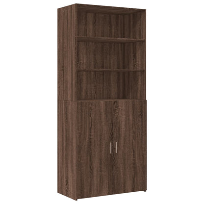 Armoire de rangement chêne brun 80x42,5x225cm bois d'ingénierie