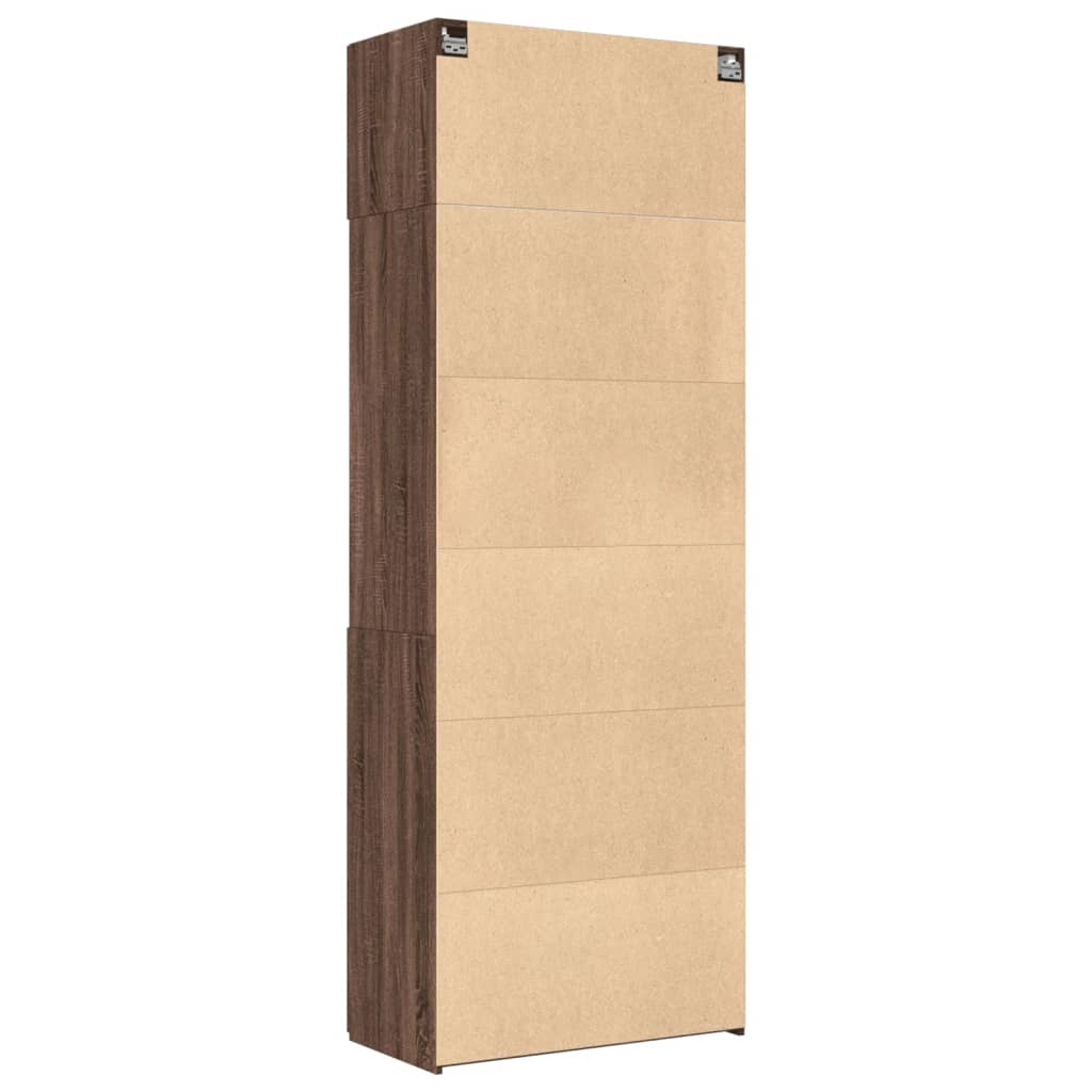 Armoire de rangement chêne brun 80x42,5x225cm bois d'ingénierie