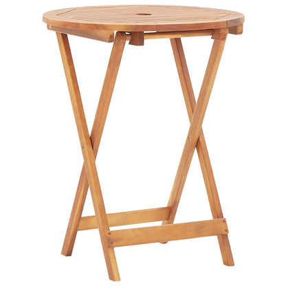 Ensemble de bistro 3 pcs beige polypropylène et bois massif