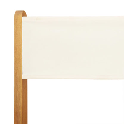 Ensemble de bistro 3 pcs blanc crème tissu et bois massif