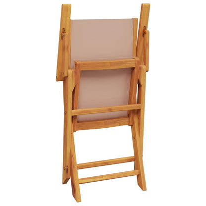 Ensemble de bistro 3 pcs taupe tissu et bois massif