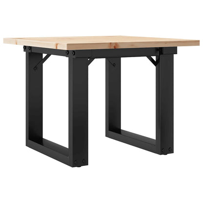 Table basse cadre en O 50x50x35 cm bois de pin massif et acier