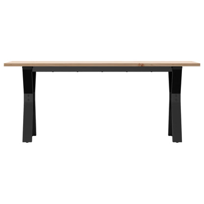 Table basse cadre en Y 110x40x45 cm bois de pin massif et acier