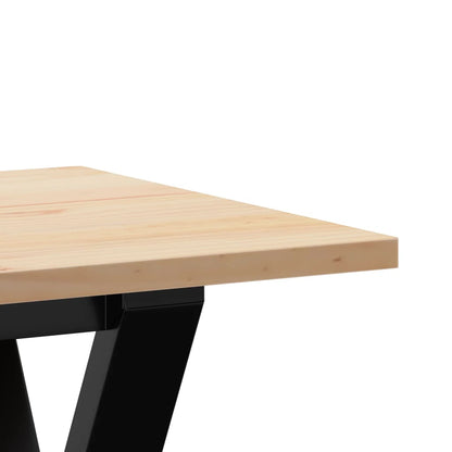 Table basse cadre en Y 110x40x45 cm bois de pin massif et acier