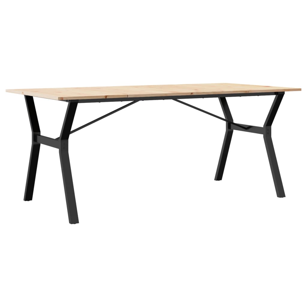 Table à manger cadre en Y 180x90x75 cm bois de pin massif acier