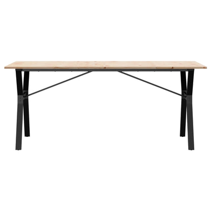 Table à manger cadre en Y 180x90x75 cm bois de pin massif acier