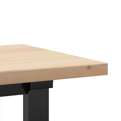 Table basse cadre en O 160x40x45,5 cm bois de pin massif acier